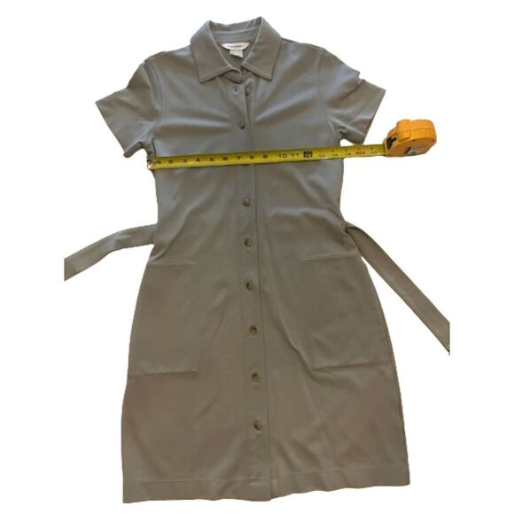 Club Monaco Short Sleeve Sage Belted Button Down Shirt Dress Size XS - Picture 5 of 7